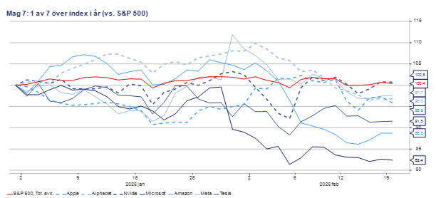 Mag 7 1 av 7 över index vs SP 500